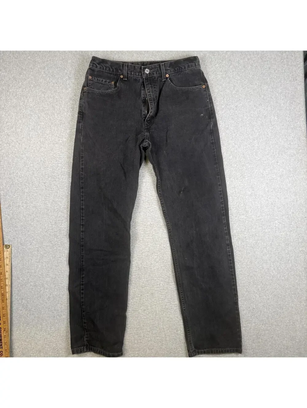 Levi's 505 Men's Size 34x34 Black Regular Fit Straight Leg Jeans Ankle Length